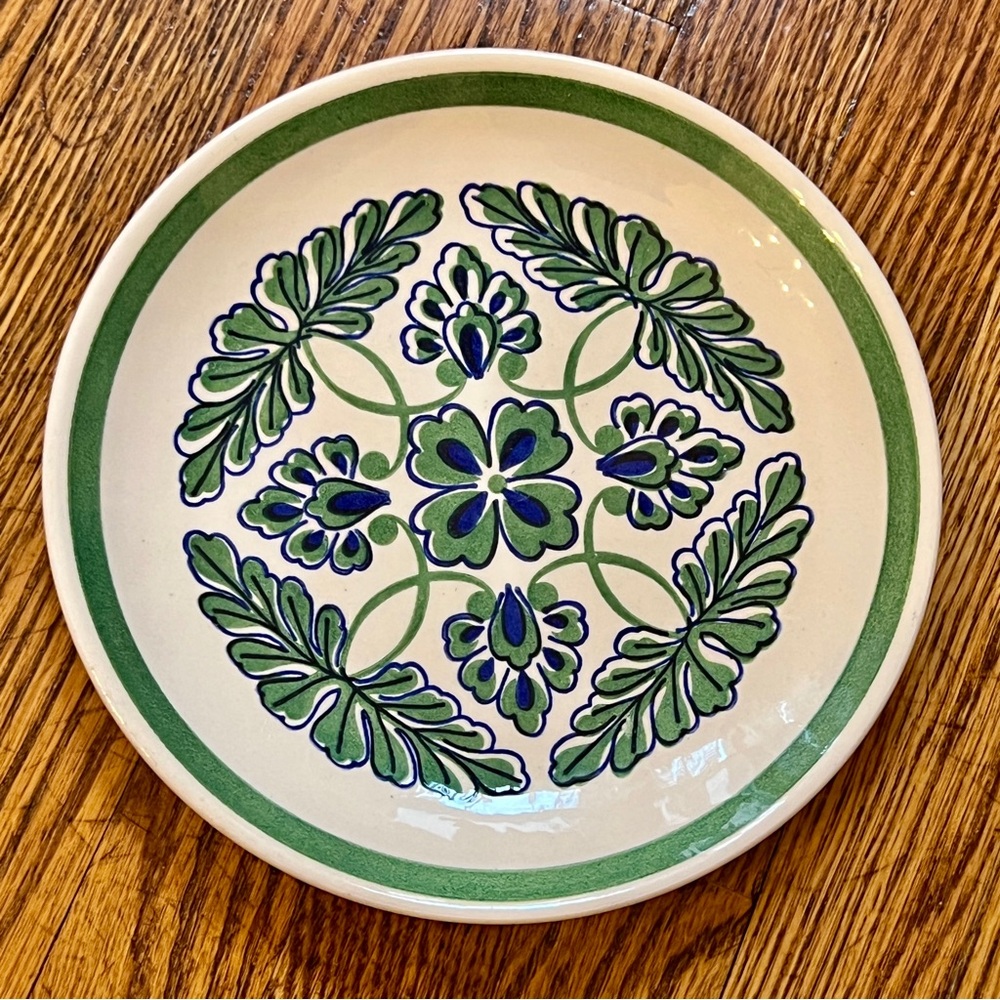 VTG Retro Floral GRN & Blue Cavalier Ironstone Royal China 6.5” plate